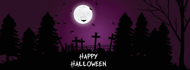 Fototapeta premium Modern facebook cover page design for halloween concept