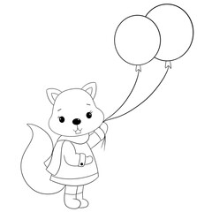 Cute squirrel outline 