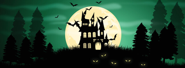 Modern facebook cover page design for halloween concept
