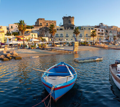 ischia forio italy harbour modern boat