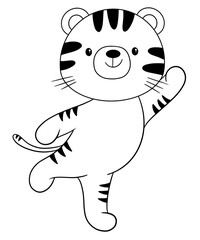 Cute tiger outline 