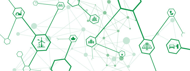 reducing CO2 emissions to stop climate change. green energy background