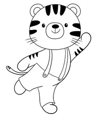 Cute tiger outline 