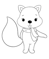 Cute squirrel outline 