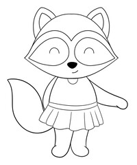 Cute raccoon outline 