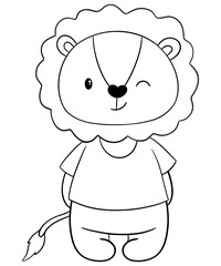 Cute lion outline 
