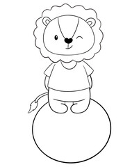 Cute lion outline 