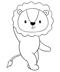 Cute lion outline 