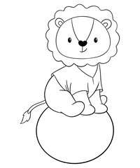 Cute lion outline 
