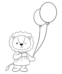 Cute lion outline 