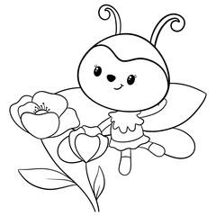 Cute ladybug outline 