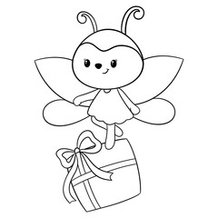 Cute ladybug outline 