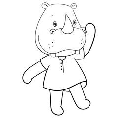 Cute rhino outline 