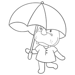 Cute rhino outline 
