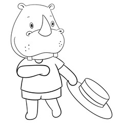 Cute rhino outline 