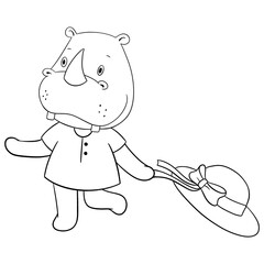 Cute rhino outline 