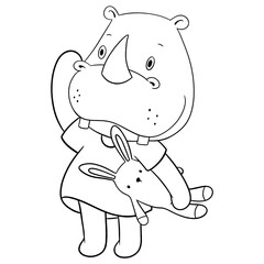 Cute rhino outline 