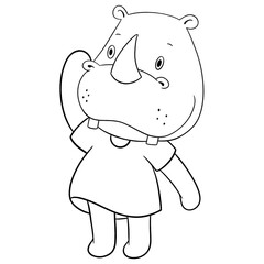 Cute rhino outline 