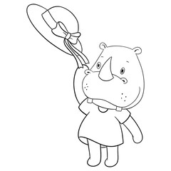 Cute rhino outline 