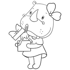 Cute rhino outline 