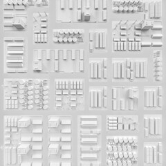 white industry model or smart industrial estate park with infrastructure development