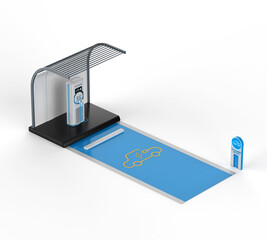 EV charging station or electric vehicle recharging station