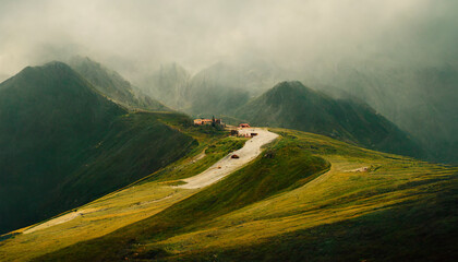 fedaia pass mountain cloudy sky summer