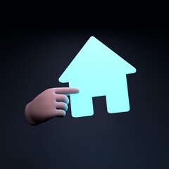 Fototapeta na wymiar House icon. 3d render illustration.
