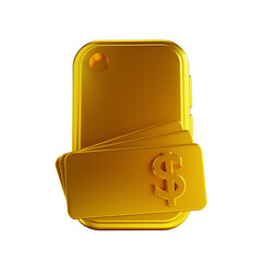 3D illustration golden digital money