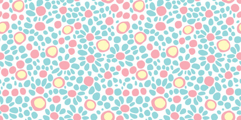 Floral illustration background. Seamless pattern.Vector. 花のイラストパターン