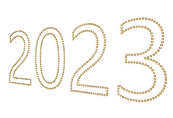 Golden 2023 3d rendering, high-quality 3d illustration for the new year design concept 