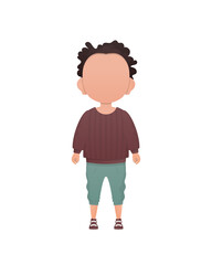 Cute boy is standing.   Cartoon style.