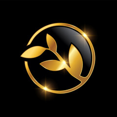 Golden Leaf Luxury Royal Logo Sign