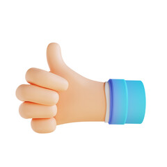 3D illustration good hand gesture