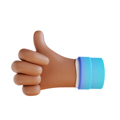 3D illustration good hand gesture