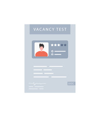 The test is vacant. The concept of getting a job.