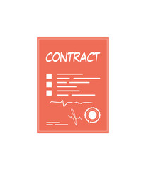 Contract icon. The concept of getting a job.