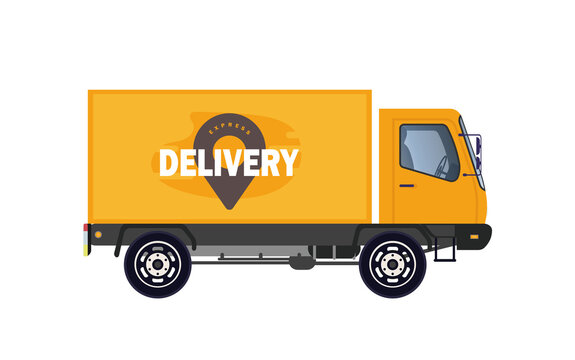 Delivery truck van   Delivery home and office.   in flat style