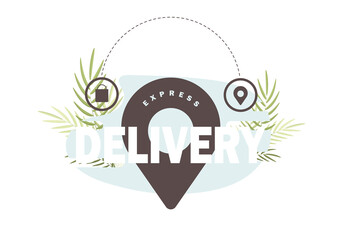 Logo for express delivery. Location tag.  .