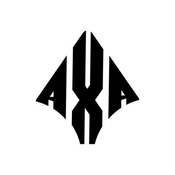 AXA letter logo design. AXA modern letter logo with black background. AXA creative  letter logo. simple and modern letter AXA logo template 