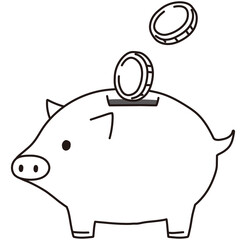 ブタの貯金箱　お金　経済　アイコン素材