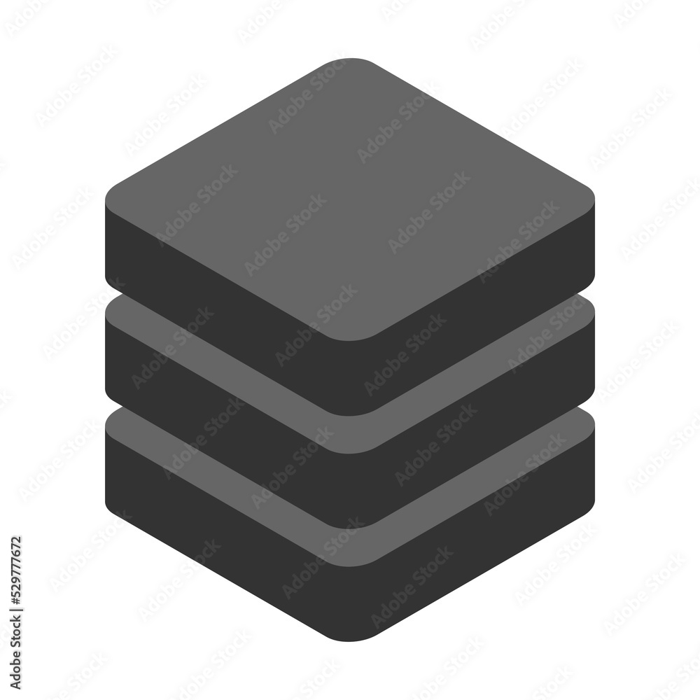 Poster database storage icon isometric, internet network server cloud data symbol, connection system vector