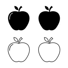 Set of Apple icon, healthy raw symbol, foot sweet fruit, vector illustration design, eco diet