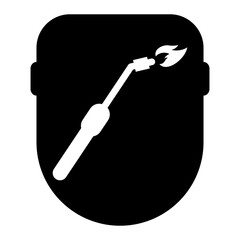 Welding technology icon, metal tool equipment symbol, safe weld vector illustration