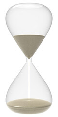 3d illustration of hourglass with sand