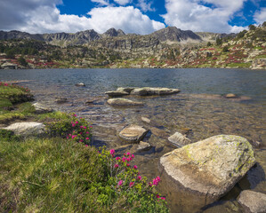 Beautiful Lake Landscape at Estanys de Pessons in Spring, Andorra