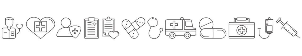 medical icons set