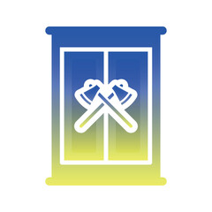 axe furniture logo gradient design template icon element