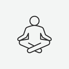 Meditation icon. Yoga icon symbol. Meditation vector illustration on isolated background.