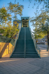 Phoenix, Arizona- Staircase of a footbridge with landings and railings
